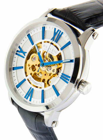 Men's Leather Analog Wrist Watch 3592G1SWN