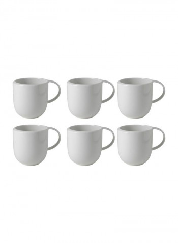 6-Piece New Moon Coffee Mug White 390ml