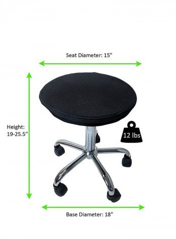 Swiveling Adjustable Height Office Desk Stool Black