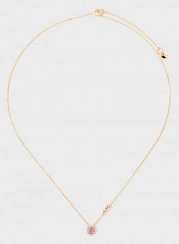 Stone Studded Pendant Necklace Gold