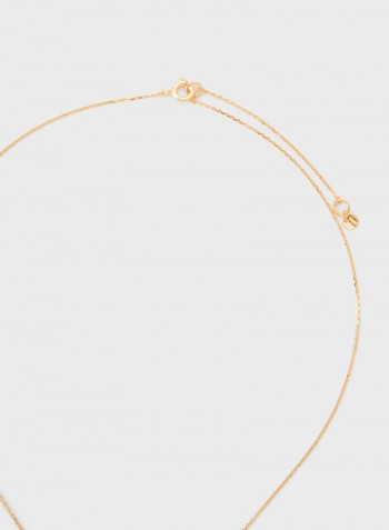 Stone Studded Pendant Necklace Gold