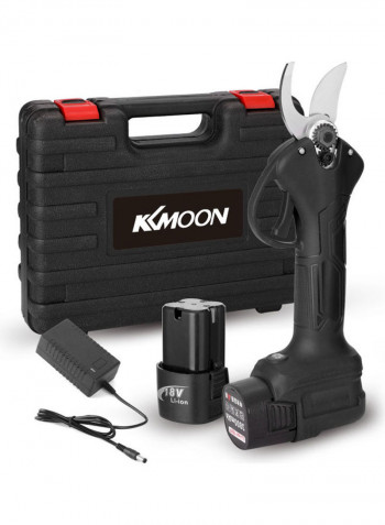 Electric Cordless Pruning Shear With Carrying Case Black