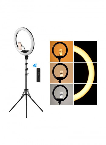 LED Ring Light With Cell Phone Holder 18inch Black/White