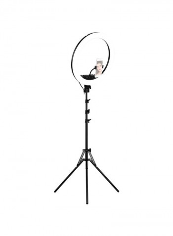 LED Ring Light With Cell Phone Holder 18inch Black/White