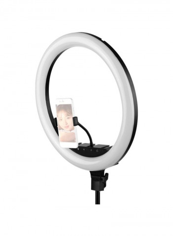LED Ring Light With Cell Phone Holder 18inch Black/White