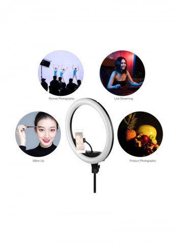 LED Ring Light With Cell Phone Holder 18inch Black/White