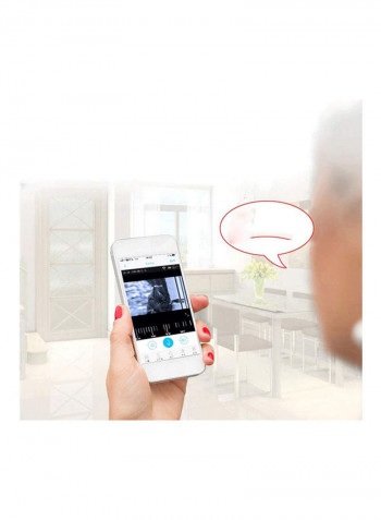 Solar-Powered Outdoor Security Camera White/Black