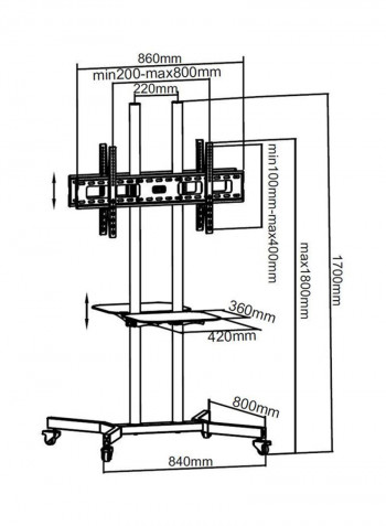 Floor TV Mount Black