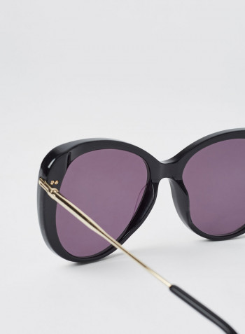 Women's Full Rim Acetate Modified Rectangle Sunglasses - Lens Size: 56 mm