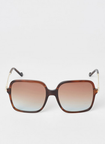 Women's Full Rim Acetate Modified Rectangle Sunglasses - Lens Size: 56 mm