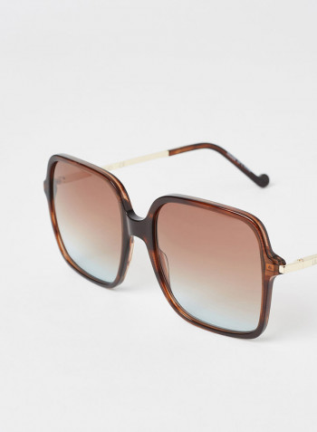 Women's Full Rim Acetate Modified Rectangle Sunglasses - Lens Size: 56 mm