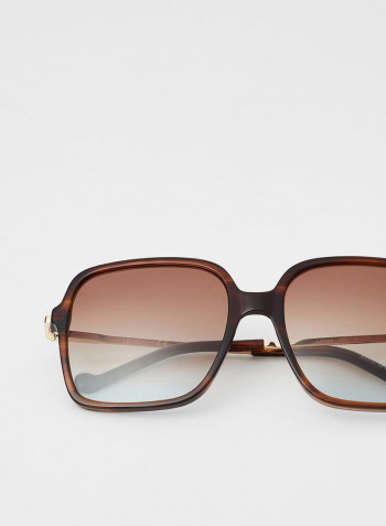 Women's Full Rim Acetate Modified Rectangle Sunglasses - Lens Size: 56 mm