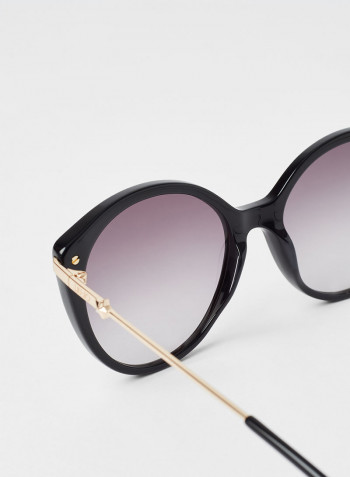 Women's Full Rim Acetate Round Sunglasses - Lens Size: 55 mm