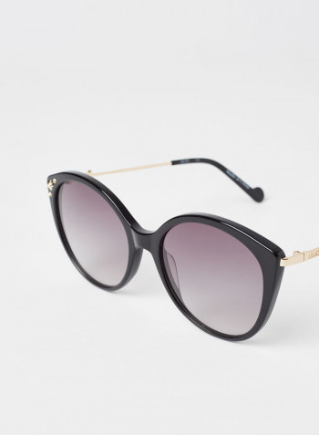 Women's Full Rim Acetate Round Sunglasses - Lens Size: 55 mm