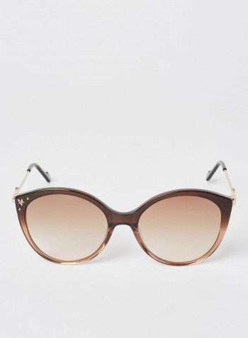 Women's Full Rim Acetate Round Sunglasses - Lens Size: 55 mm