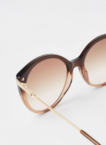 Women's Full Rim Acetate Round Sunglasses - Lens Size: 55 mm