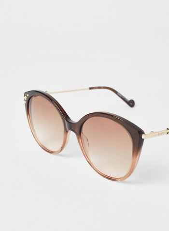 Women's Full Rim Acetate Round Sunglasses - Lens Size: 55 mm