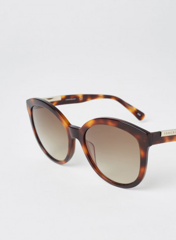 Women's Full Rim Acetate Round Sunglasses - Lens Size: 57 mm