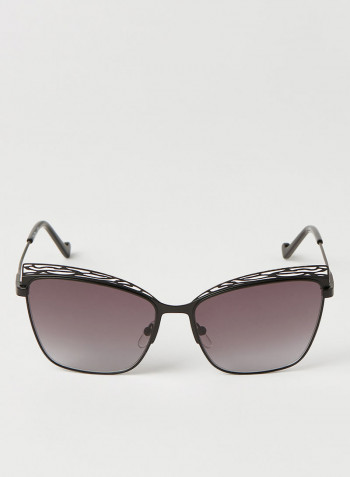 Women's Full Rim Metal Modified Rectangle Sunglasses - Lens Size: 57 mm
