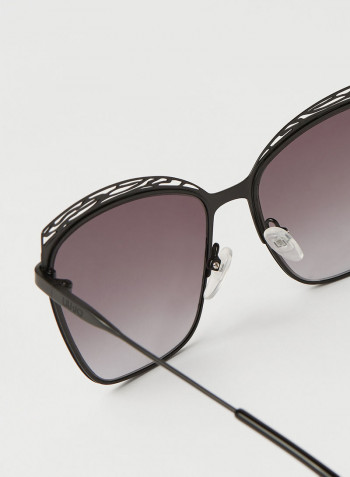 Women's Full Rim Metal Modified Rectangle Sunglasses - Lens Size: 57 mm