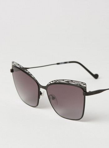 Women's Full Rim Metal Modified Rectangle Sunglasses - Lens Size: 57 mm