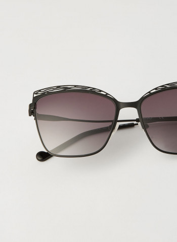 Women's Full Rim Metal Modified Rectangle Sunglasses - Lens Size: 57 mm