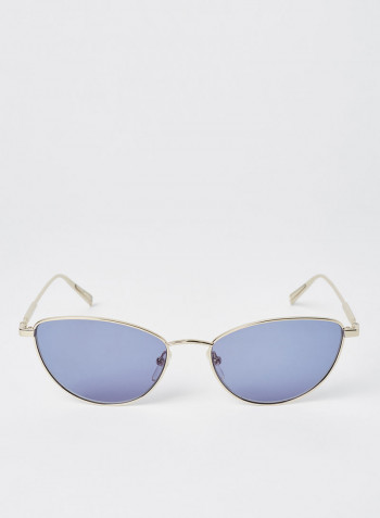 Women's Full Rim Metal Oval Sunglasses - Lens Size: 55 mm