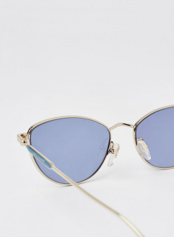 Women's Full Rim Metal Oval Sunglasses - Lens Size: 55 mm