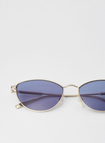 Women's Full Rim Metal Oval Sunglasses - Lens Size: 55 mm