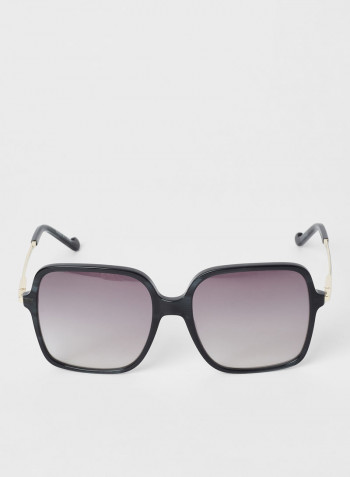 Women's Full Rim Acetate Modified Rectangle Sunglasses - Lens Size: 56 mm