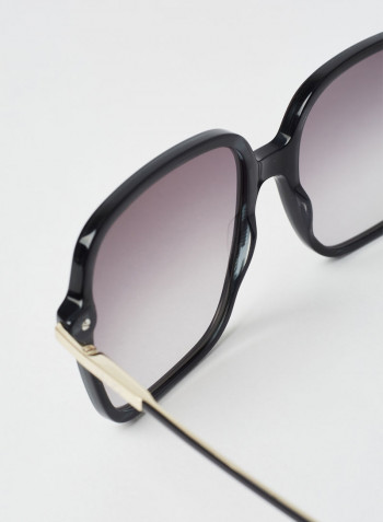 Women's Full Rim Acetate Modified Rectangle Sunglasses - Lens Size: 56 mm