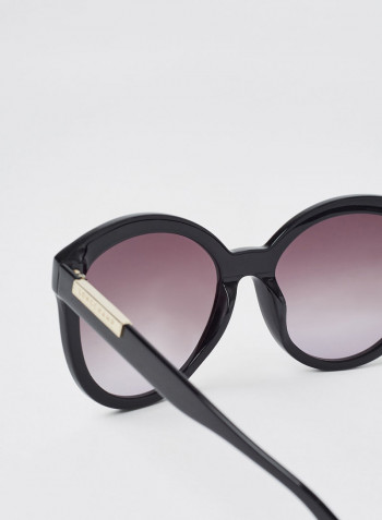 Women's Full Rim Acetate Round Sunglasses - Lens Size: 57 mm