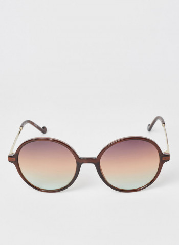 Women's Full Rim Injected Round Sunglasses - Lens Size: 55 mm