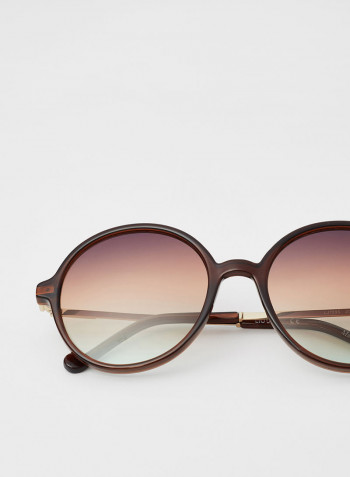 Women's Full Rim Injected Round Sunglasses - Lens Size: 55 mm
