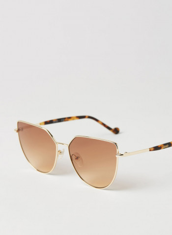 Women's Full Rim Metal Cat Eye Sunglasses - Lens Size: 58 mm