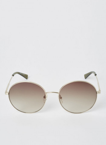 Women's Full Rim Metal Round Sunglasses - Lens Size: 58 mm