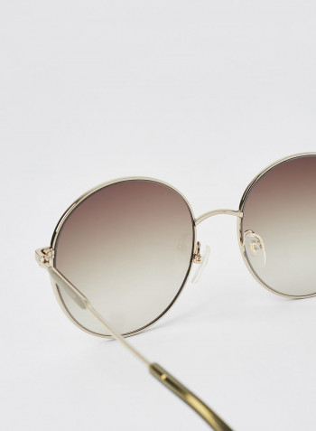 Women's Full Rim Metal Round Sunglasses - Lens Size: 58 mm