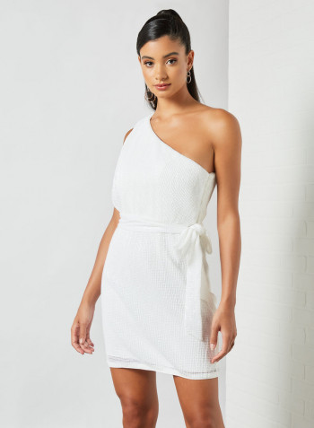 Jenna One-Shoulder Dress White