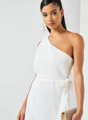 Jenna One-Shoulder Dress White