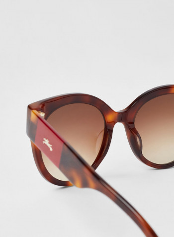 Women's Full Rim Acetate Round Sunglasses - Lens Size: 53 mm