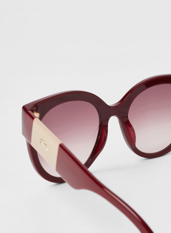 Women's Full Rim Acetate Round Sunglasses - Lens Size: 53 mm