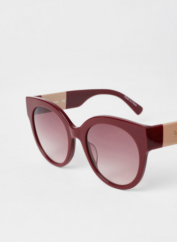 Women's Full Rim Acetate Round Sunglasses - Lens Size: 53 mm
