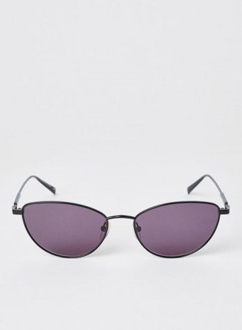 Women's Full Rim Metal Oval Sunglasses - Lens Size: 55 mm