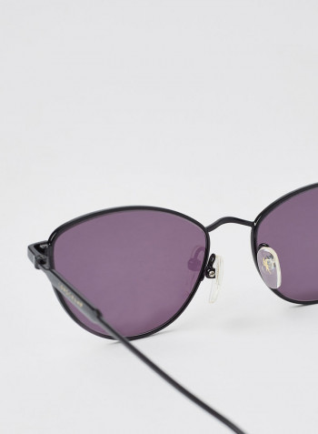 Women's Full Rim Metal Oval Sunglasses - Lens Size: 55 mm