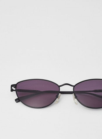 Women's Full Rim Metal Oval Sunglasses - Lens Size: 55 mm