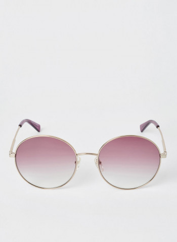 Women's Full Rim Metal Round Sunglasses - Lens Size: 58 mm