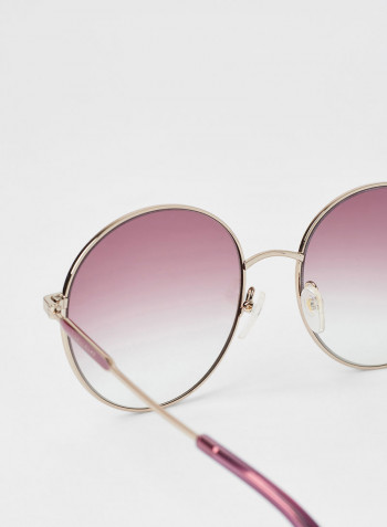 Women's Full Rim Metal Round Sunglasses - Lens Size: 58 mm