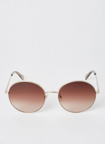 Women's Full Rim Metal Round Sunglasses - Lens Size: 58 mm