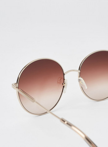 Women's Full Rim Metal Round Sunglasses - Lens Size: 58 mm
