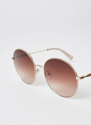Women's Full Rim Metal Round Sunglasses - Lens Size: 58 mm